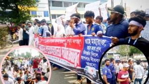 বেনাপোলে সরকারি হাসপাতালের দাবিতে সর্বস্তরের মানুষের মানববন্ধন