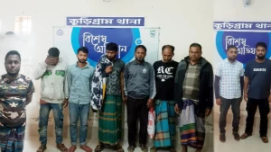 কুড়িগ্রামে ১০ চোরাই মোটরসাইকেল উদ্ধার, গ্রেপ্তার-৯ জন।